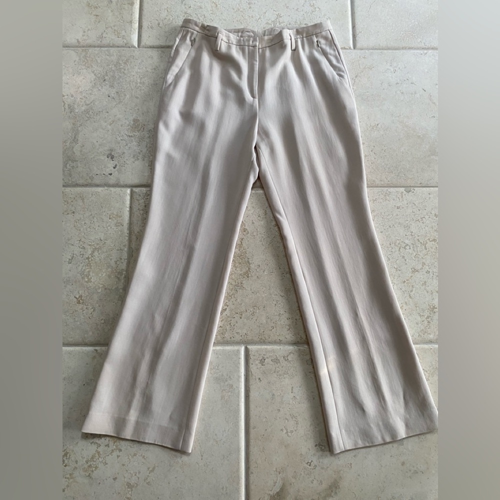 A-K-R-I-S Pants Light Beige Flat Front Concealed Pockets Size 12